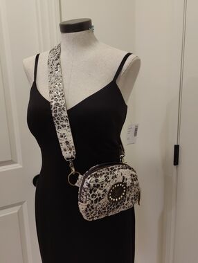 Keep It Gypsy Leopard Print Crossbody Belt Bag  Western-style upcycled LV Patch
